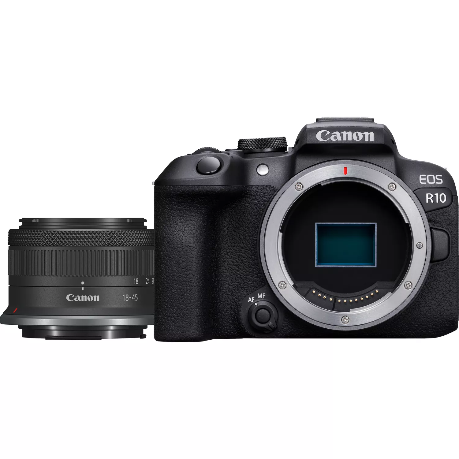 Canon - D.CAM EOS R10 RF-S 18-45 IS STM EU26 - Megapixel 24.2 MP - Image stabilizer - ISO sensitivity (max) 32000 - Wi-Fi - Video recording - Manual - CMOS - Black