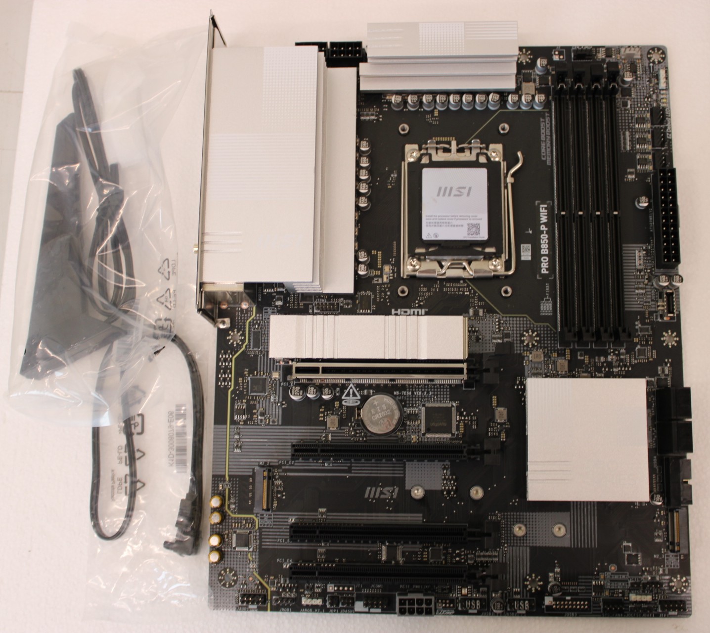 SALE OUT. MSI PRO B850-P WIFI - Processor family AMD - Processor socket AM5 - DDR5 - Supported hard disk drive interfaces SATA, M.2 - Number of SATA connectors 4 - USED, REFURBISHED, WITHOUT  ACCESSORIES, ONLY BACKPANEL INCLUDED