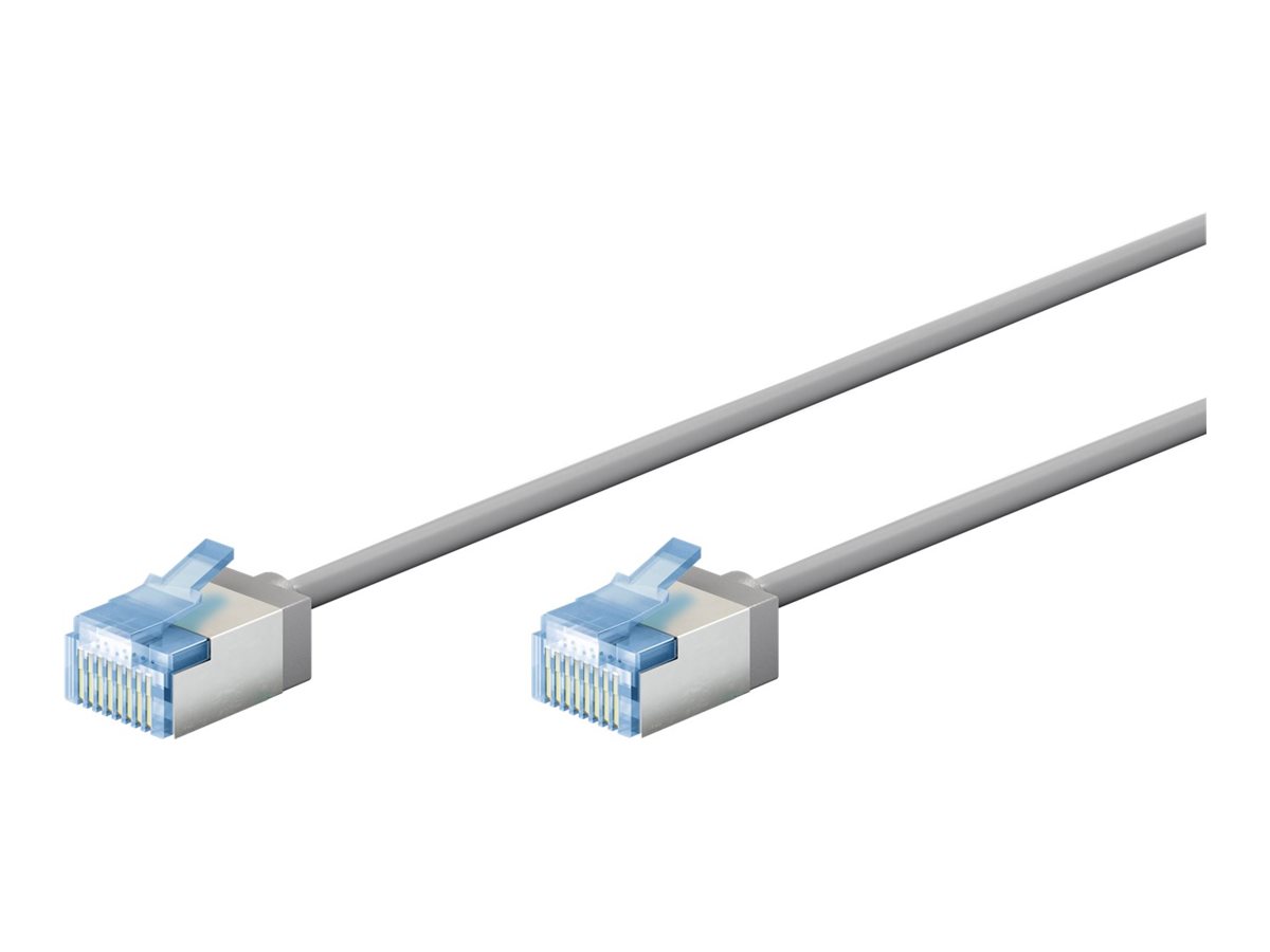 Goobay 74304 Ultra-Flexible CAT 6A Patch Cable, Slim, U/UTP, 0.15 m, Grey - Goobay