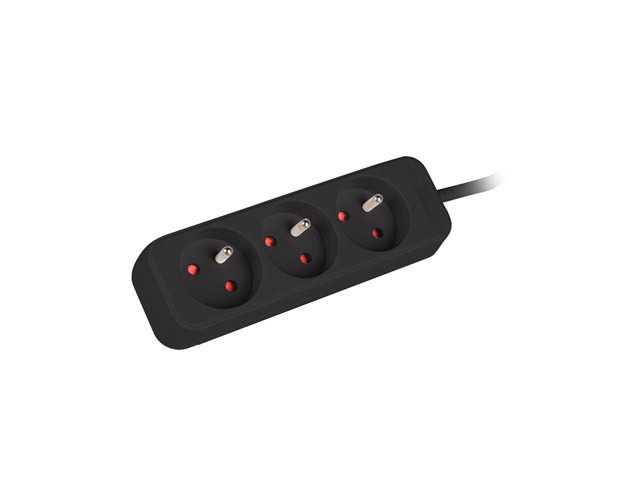 Lanberg Cable Power Strip, 3X French Outlets Quality-Grade Copper, 1.5 m - PS0-03E-0150-BK