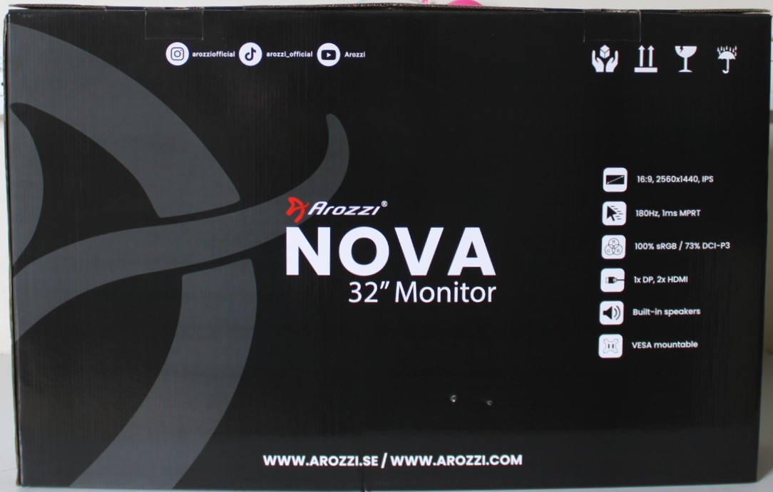 SALE OUT. Arozzi Nova 32" IPS, 180Hz, Computer Monitor - Black - Arozzi - Nova - 32 " - IPS - QHD - 16:9 - 180 Hz - 1 ms - 2560 x 1440 pixels - 300 cd/m² - HDMI ports quantity 2 - Black - Warranty 24 month(s) - DEMO