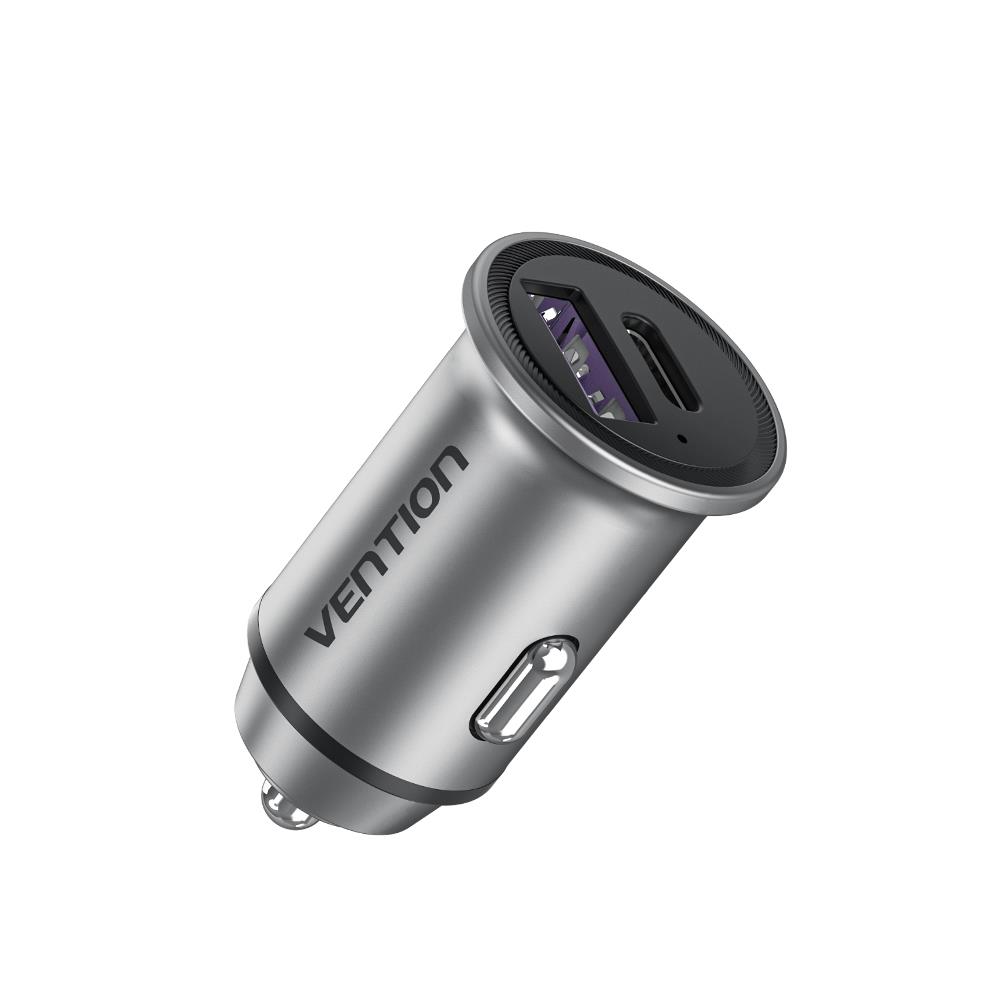 MOBILE CHARGER CAR USB/2P GRAY FFBH0 VENTION