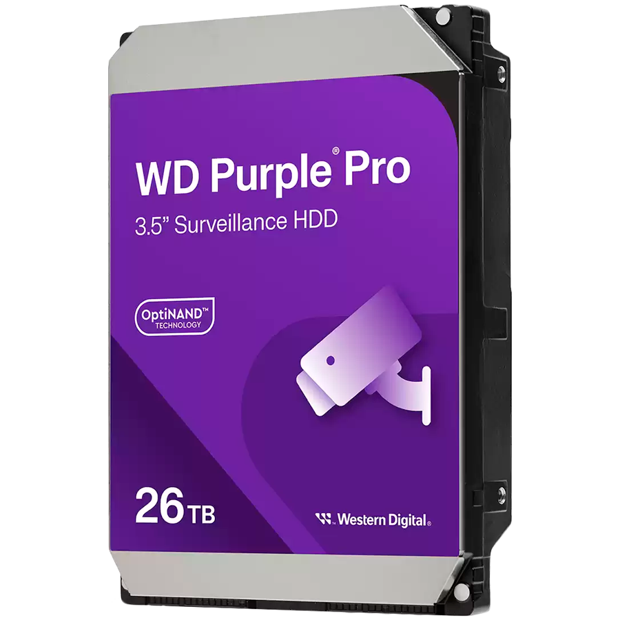HDD Video Surveillance WD Purple Pro 26TB CMR, 3.5'', 512MB, 7200 RPM, SATA, TBW: 550