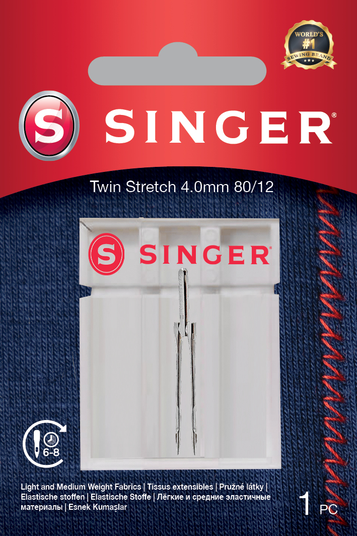 Singer - Twin Stretch Needle, Decorative, 4.0 80/12 1PK