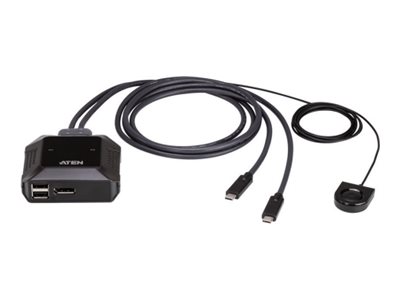 Aten US3312 2-Port USB-C 4K DisplayPort KVM Switch with Remote Port Selector - Aten - 2-Port USB-C 4K DisplayPort KVM Switch with Remote Port Selector - US3312 - Warranty 24 month(s)