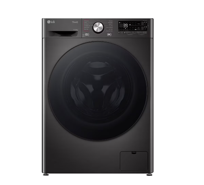 LG - Washing Machine with Dryer - F4DR711S2BA - Energy efficiency class A/D - Front loading - Washing capacity 11 kg - 1400 RPM - Depth 57 cm - Width 60 cm - Display - TFT - Drying system - Drying capacity 6 kg - Steam function - Direct drive - Wi-Fi - Bl