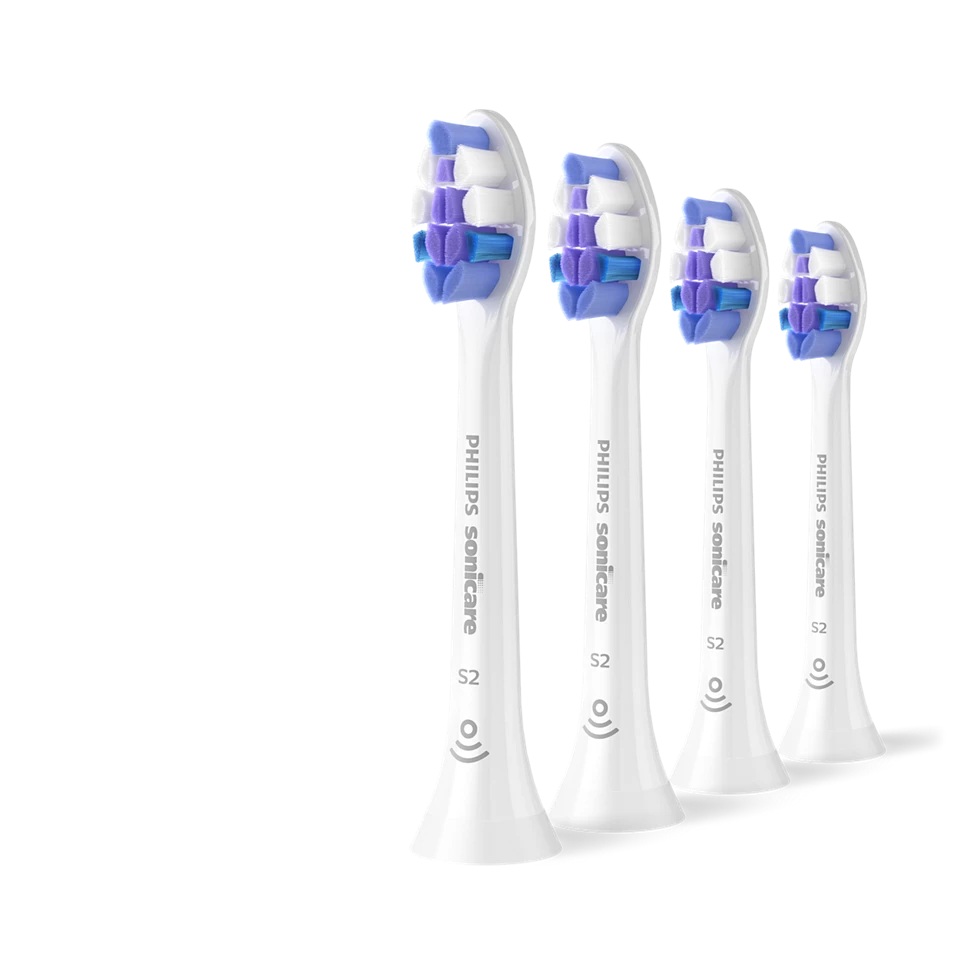 Philips - Replacement brush heads - HX6054/87 Sonicare Sensitive - Heads - For adults - Number of brush heads included 4 - White