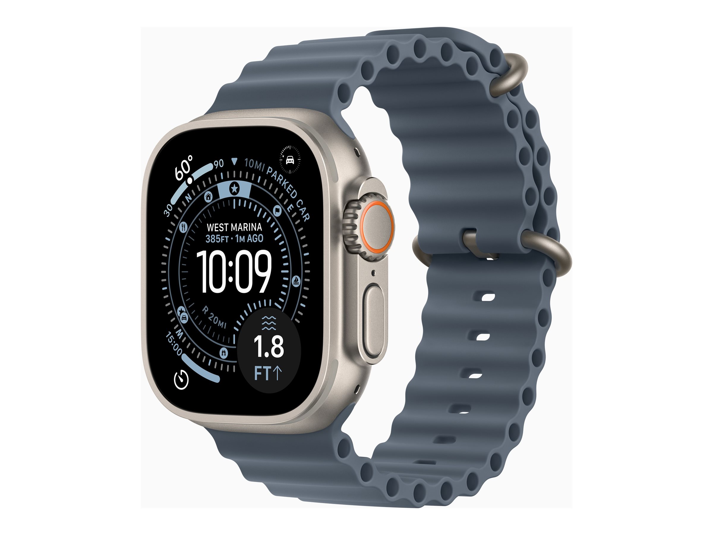 Apple Watch Ultra 3 GPS + Cellular 49mm Natural Titanium Case with Anchor Blue Ocean Band - Apple