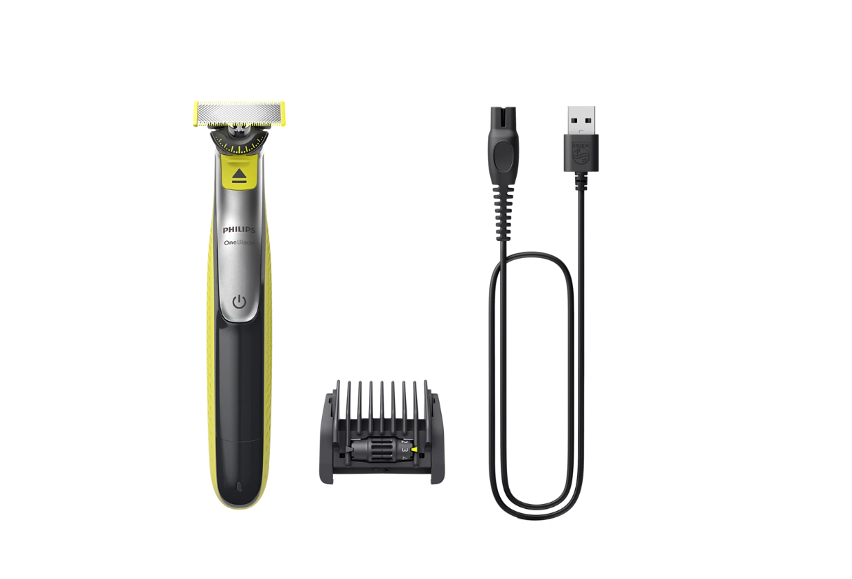 Philips Shaver - QP2734/23 OneBlade 360 - Operating time (max) 60 min - Wet & Dry - Lithium Ion - Green/Gray