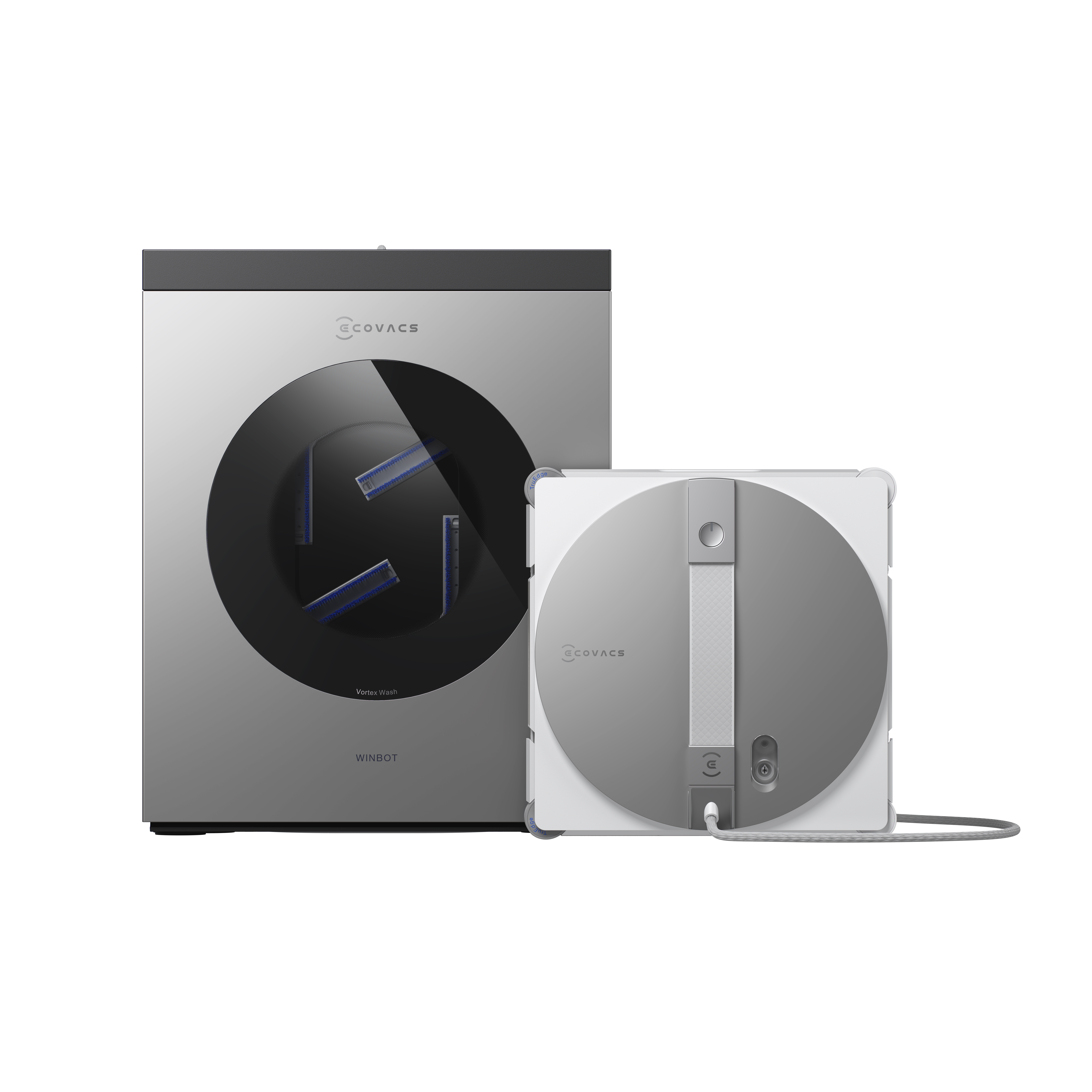 Ecovacs Window Cleaning Robot - WINBOT W3 OMNI - Corded/Cordless - 8000 Pa - White/Silver