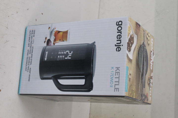SALE OUT.  - SALE OUT. Gorenje Kettle - K17DWDII - Electric - 2200 W - 1.7 L - Stainless Steel - 360° rotational base - Black - DEMO, SCRATCHED