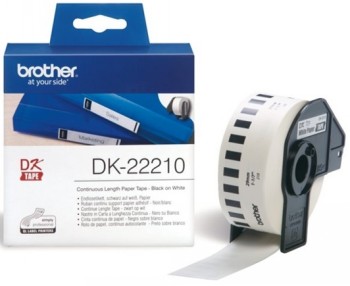 Brother - DK-22210 Continuous Length Paper Label - White - DK - 29mm - 30.5 m