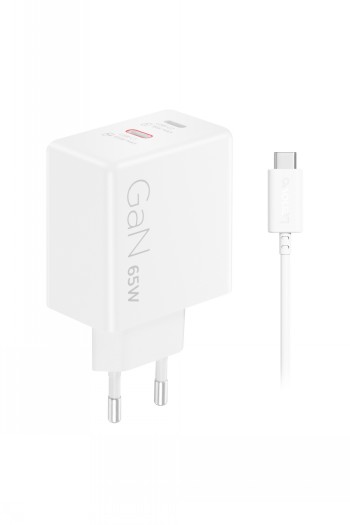 Lenovo Dual USB-C 65W GaN Charger - USB-C - 65 W - Charger