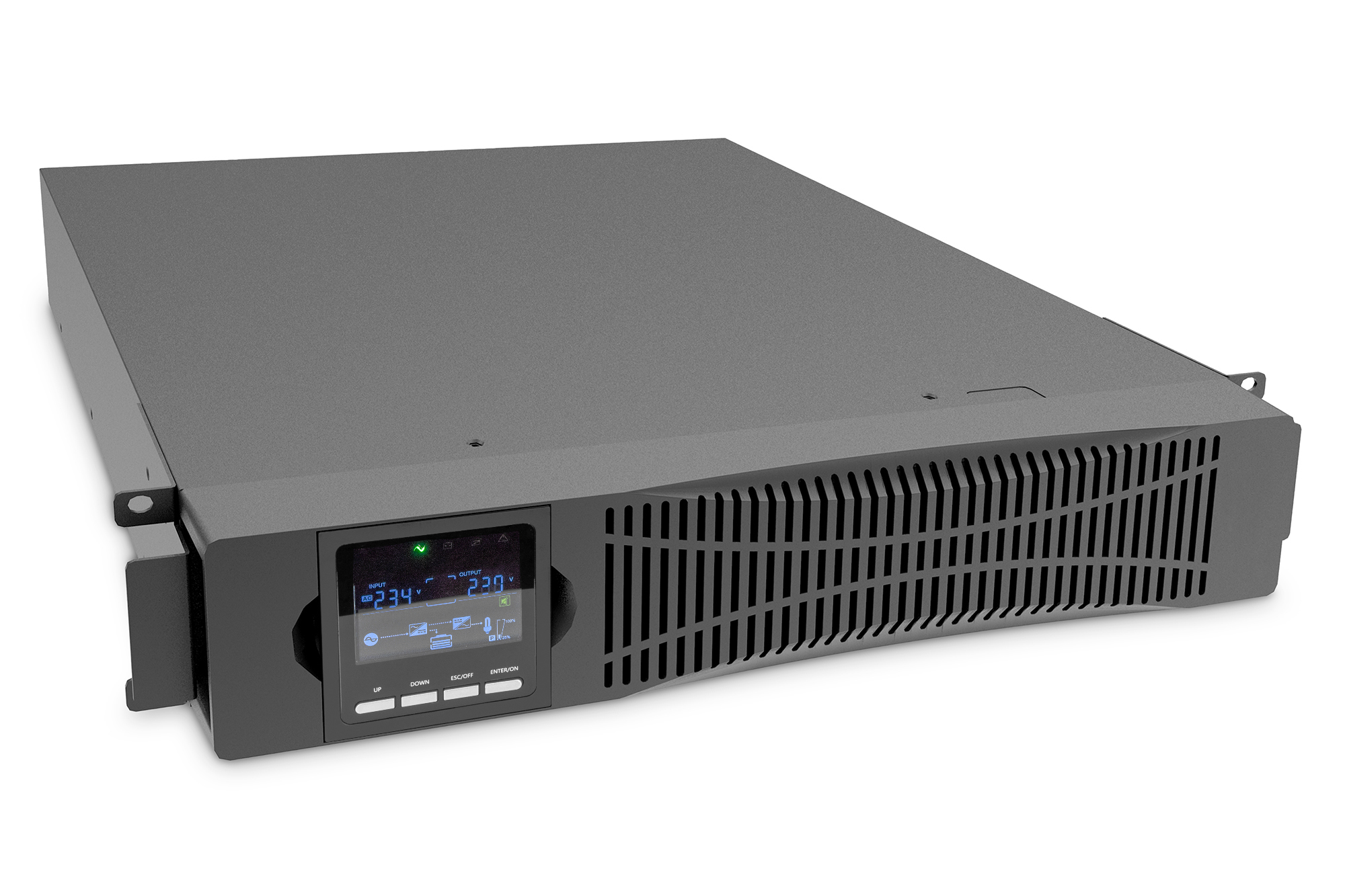DIGITUS OnLine UPS, rack/tower, 1500VA, 1500W, LCD, 8 x C13, 1 x C19, RS-232, USB, RJ45, SNMP card (optional), relay card (optional) - Digitus - OnLine UPS - OnLine UPS Modul, 1500VA/1500W - 1500 VA - 1500 W
