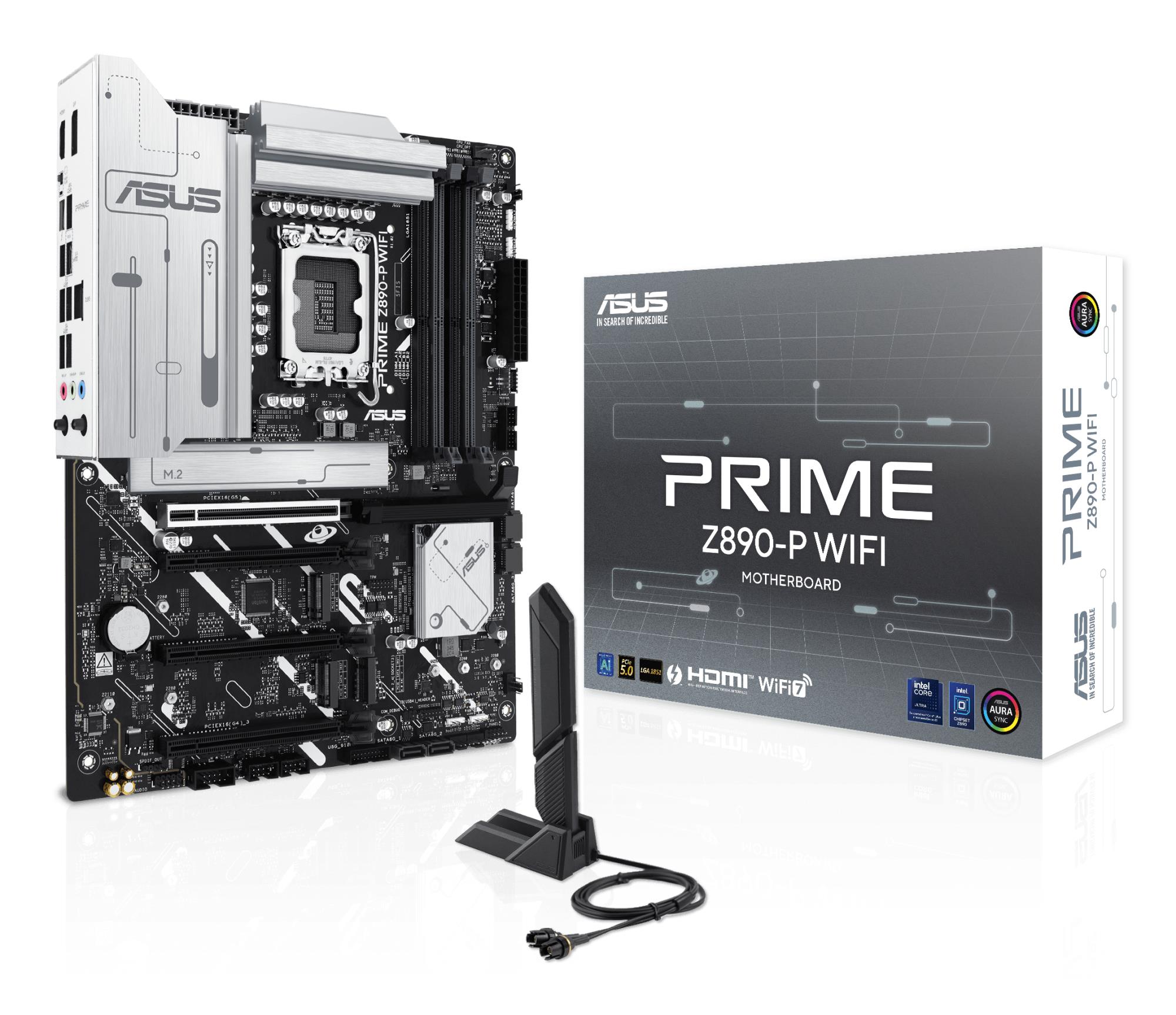 Mainboard|ASUS|Intel Z890|LGA1851|ATX|Memory DDR5|Memory slots 4|3xPCI-Express 4.0 16x|1xPCI-Express 5.0 16x|4xM.2|1xHDMI|1xDisplayPort|1xAudio-In|1xAudio-Out|1xMicrophone|4xUSB 2.0|2xUSB 3.0|1xUSB 3.1|1xUSB-C w/Thunderbolt|1xRJ45|PRIMEZ890-PWIFI