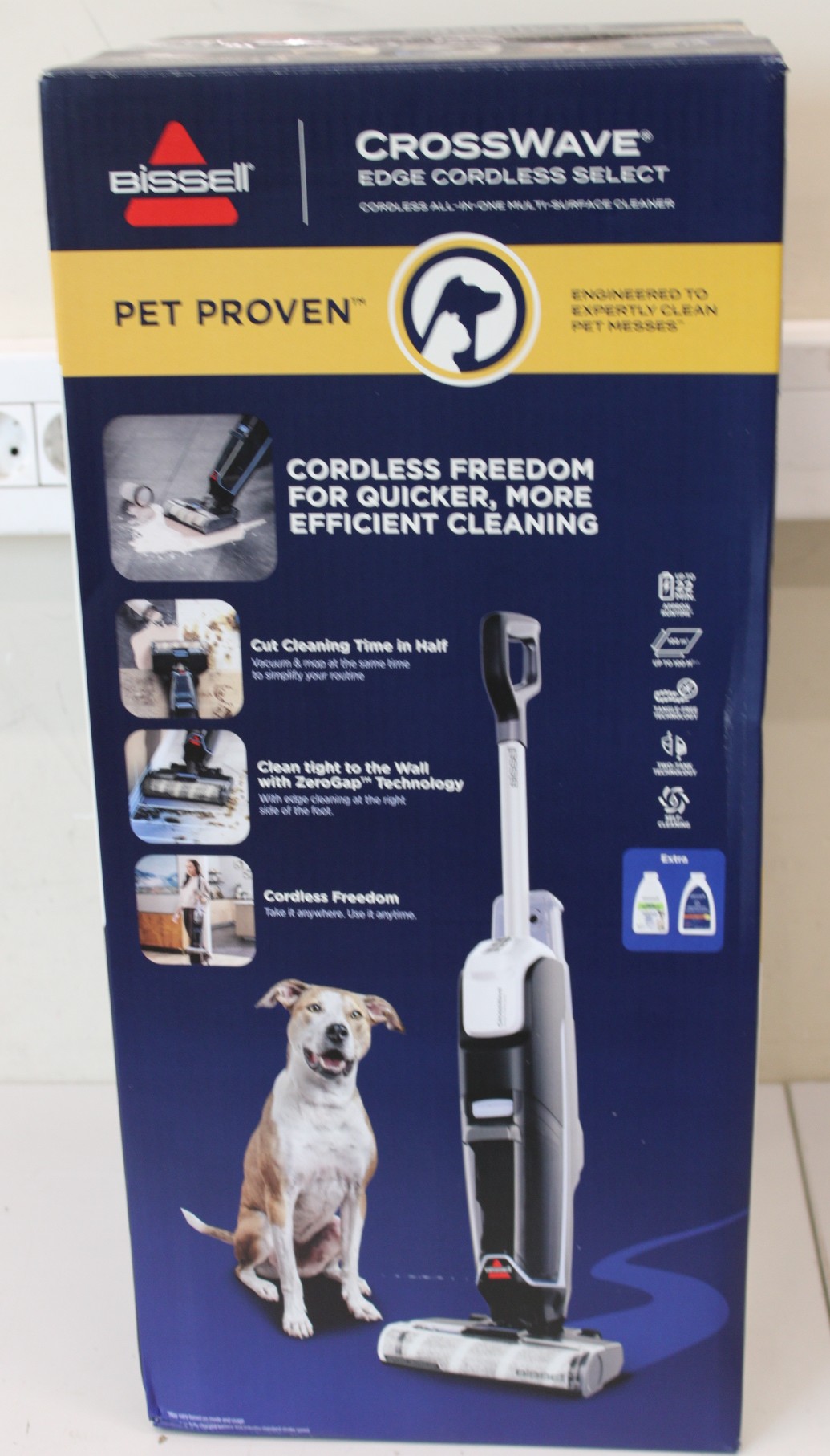SALE OUT. Bissell Vacuum Cleaner - CrossWave Edge Select - Cordless operating - Washing function - 25.9 V - Black/Warm White/Silver - UNPACKED,MISSING INNER PACKAGING