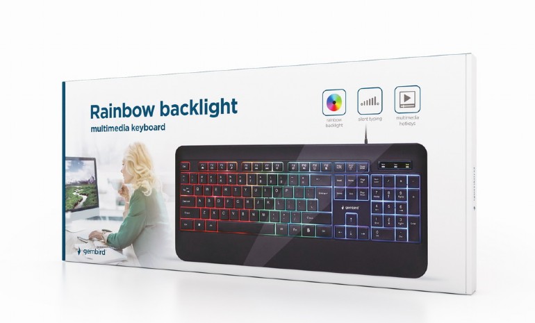 Gembird - Multimedia Keyboard - KB-UML-03 - Multimedia - Wired - US - Black