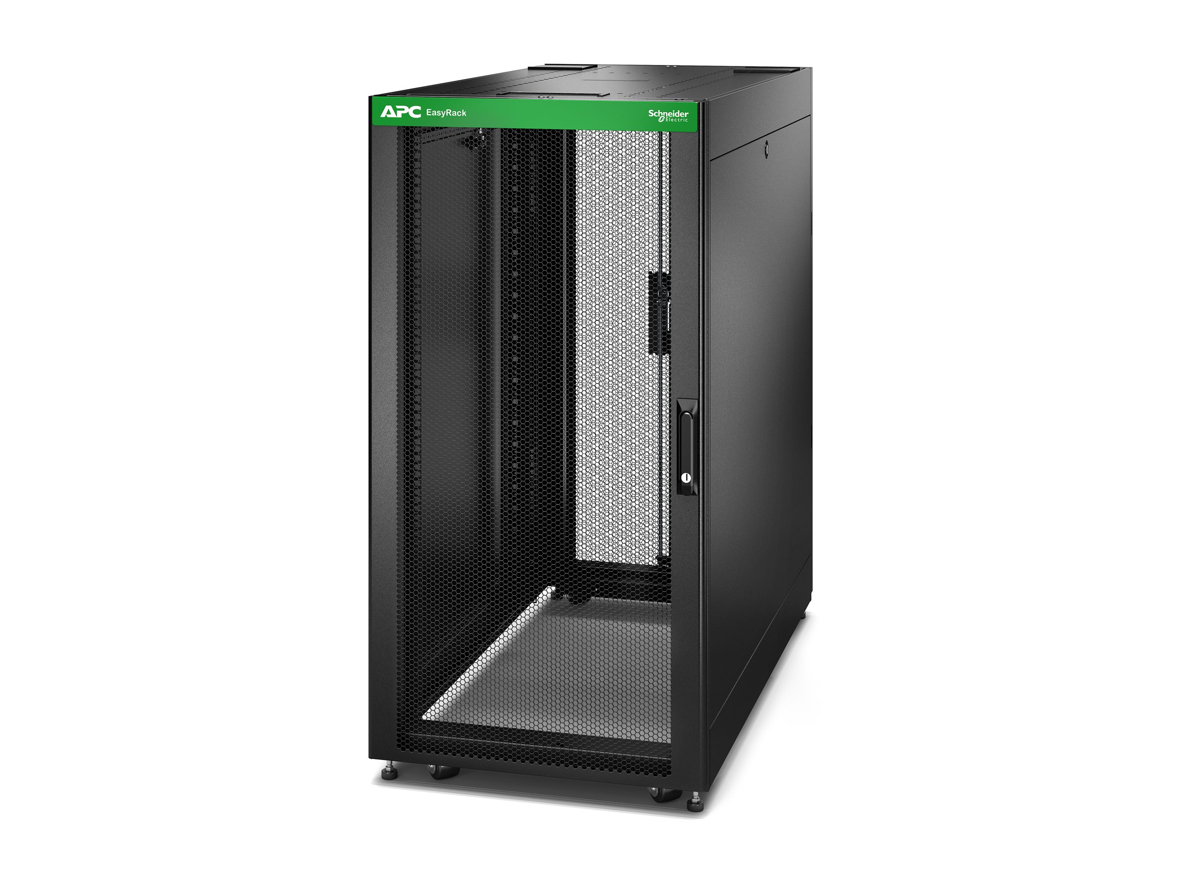 APC Easy Rack 600mm/24U/1200mm , with Roof, Side panel,castors,feet and 4 Brackets, No Bottom, black - Schneider Electric