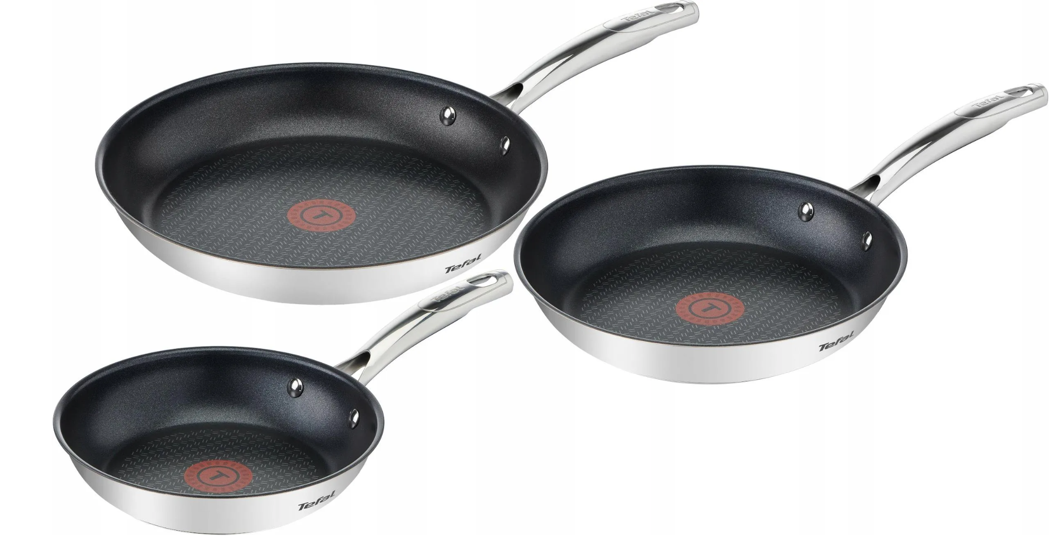TEFAL - Pan set, 3-pieces - Duetto+ - Frying - Diameter 20/24/28 cm - Suitable for induction hob - Fixed handle