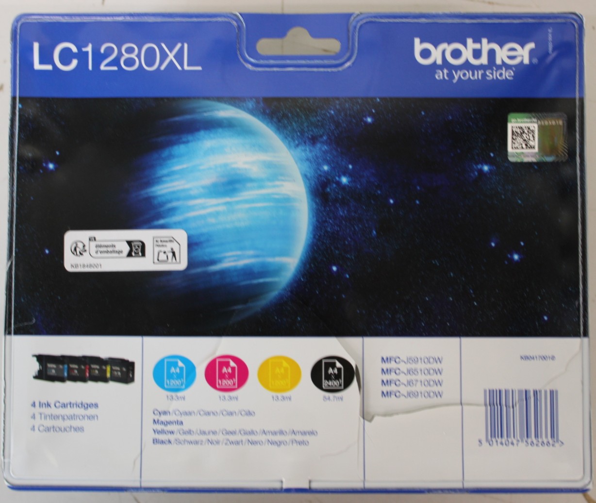 SALE OUT. Brother LC1280XL Multipack Ink Cartridge C/M/Y/BK - Brother Multipack - LC1280XL - Ink Cartridge - Magenta, Cyan, Yellow, Black - DAMAGED PACKAGING