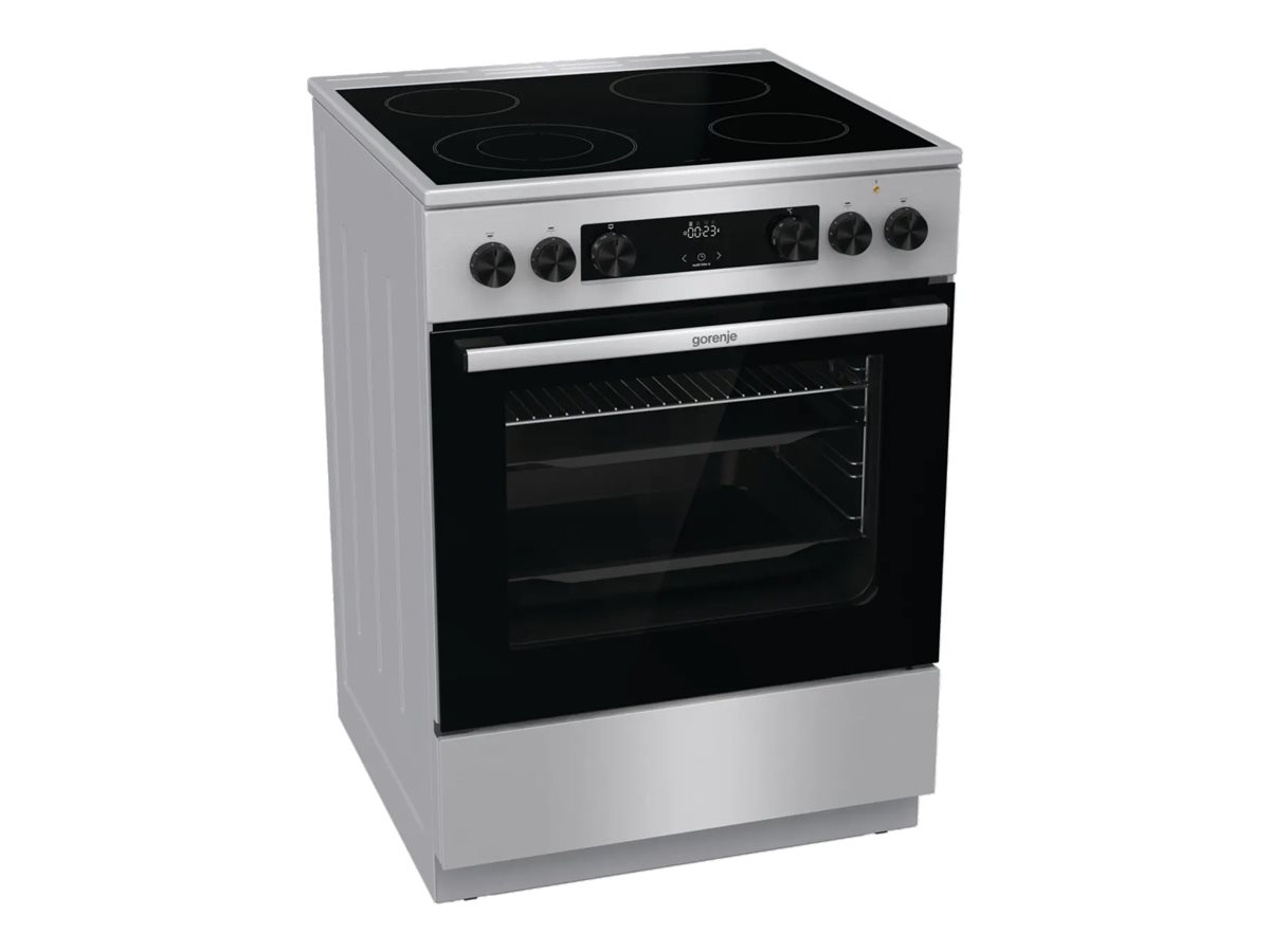 Gorenje GECS6C70XC - Cooker - Hob type Ceramic - Oven type Electric - Stainless steel - Width 60 cm - Grilling - Depth 60 cm - 71 L