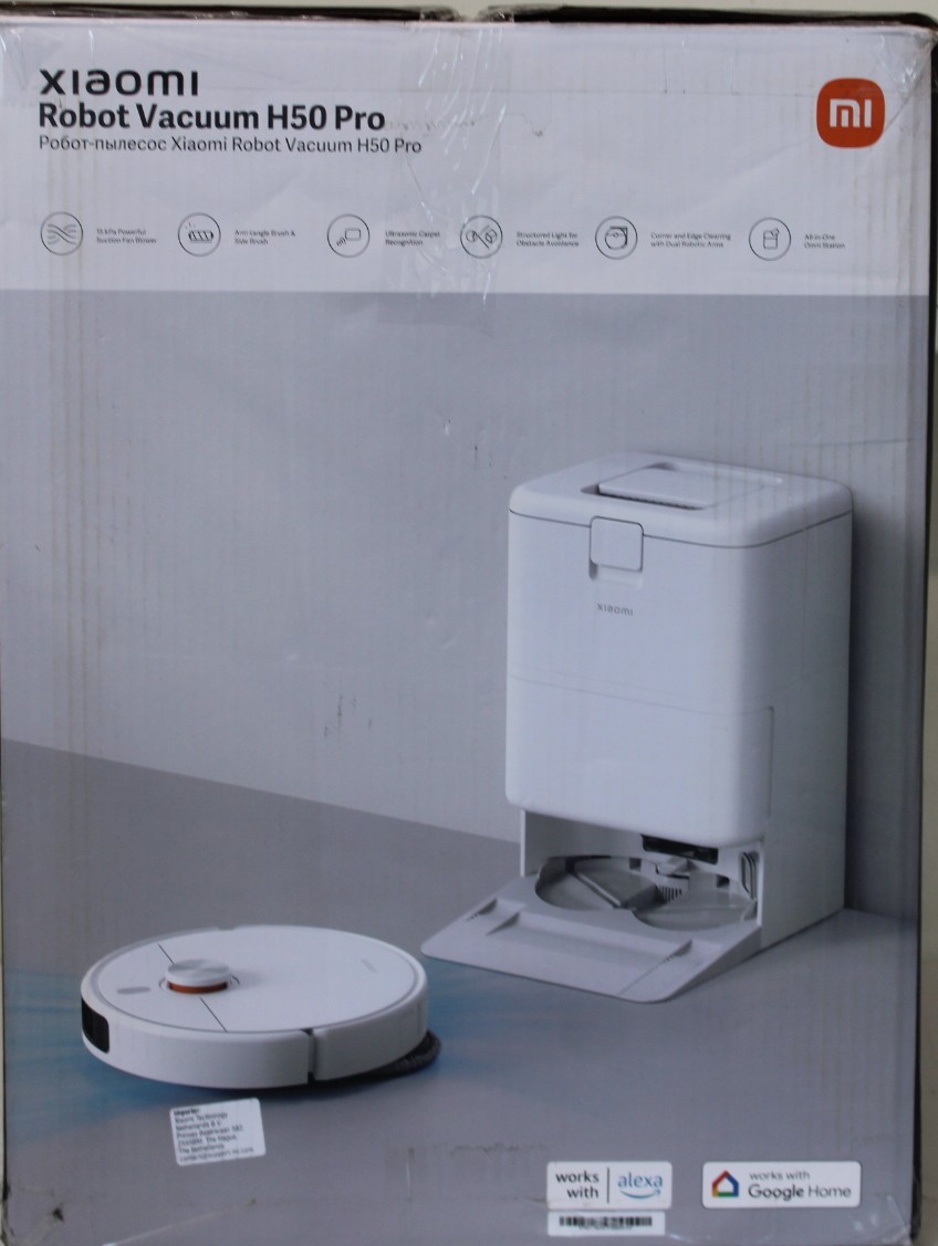 SALE OUT. Xiaomi Robot Vacuum H50 Pro EU - Xiaomi Robot Vacuum H50 Pro EU - Wet&Dry - 5200 mAh - 15000 Pa - White - DAMAGED PACKAGING, DIRTY, WET, SCRATCHED - 24 month(s)