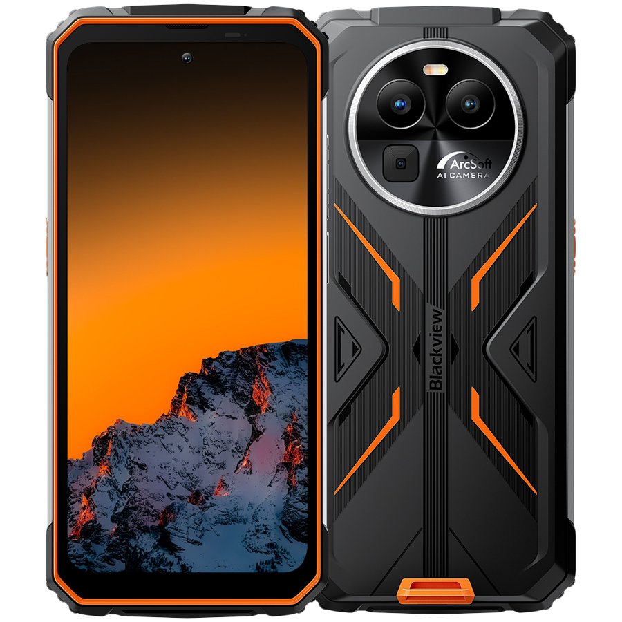 Blackview Rugged BV8100 6.5inch FHD+ IPS 1080*2400 120Hz Gorilla Glass 5, MT6789 8/256GB 32MP; Rear 50MP/13MP/VGA 8800mAh, 45W fast charging NFC, IP68 & IP69K & MIL-STD-810H, Android 14 Orange