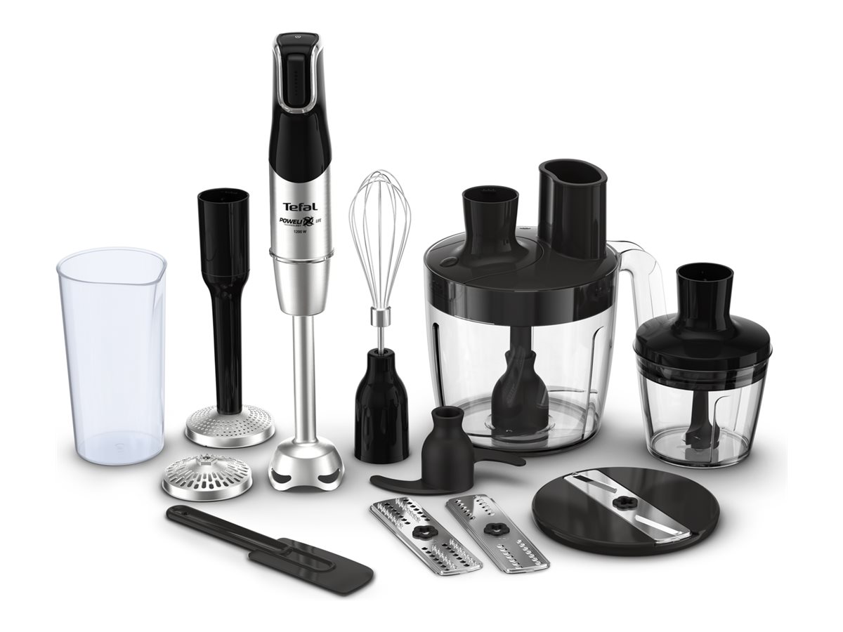 TEFAL - Blender - Infinity Force Pro 5in1 HB95LD38 - Hand Blender - 1200 W - Number of speeds Variable - Black/Stainless steel