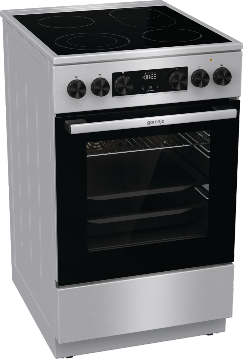 Gorenje - Cooker - GECS5C70XA - Hob type Vitroceramic - Oven type Electric - Stainless steel - Width 50 cm - Grilling - LED - Depth 59.4 cm - 70 L
