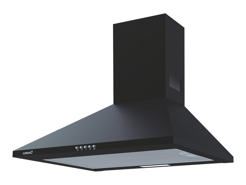 CATA - Hood - OMEGA 600 BK - Wall mounted - Energy efficiency class C - Width 60 cm - 645 m³/h - Mechanical - LED - Black