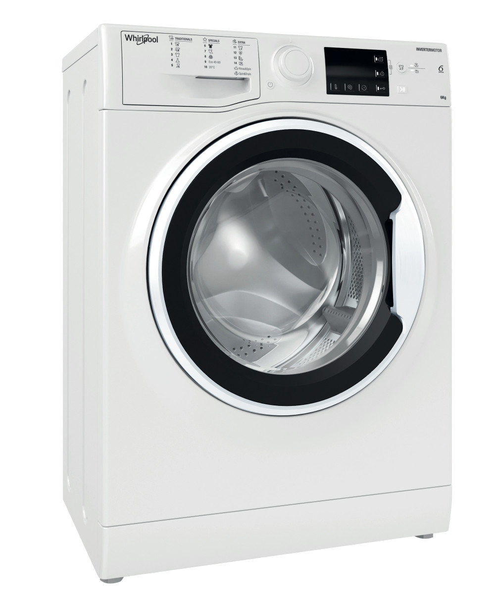Whirlpool - Washing machine - WRBSB 6249 W EU - Energy efficiency class C - Front loading - Washing capacity 6 kg - 1200 RPM - Depth 43 cm - Width 60 cm - LED - White