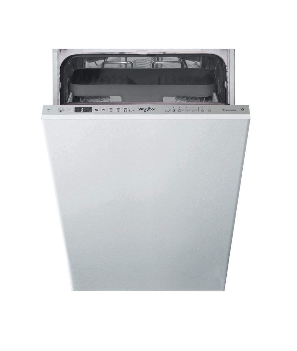 Whirlpool Dishwasher - WSIO 3T223 PCE X - Built-in - Width 45 cm - Number of place settings 10 - Number of programs 7 - Energy efficiency class E - Display - Inox
