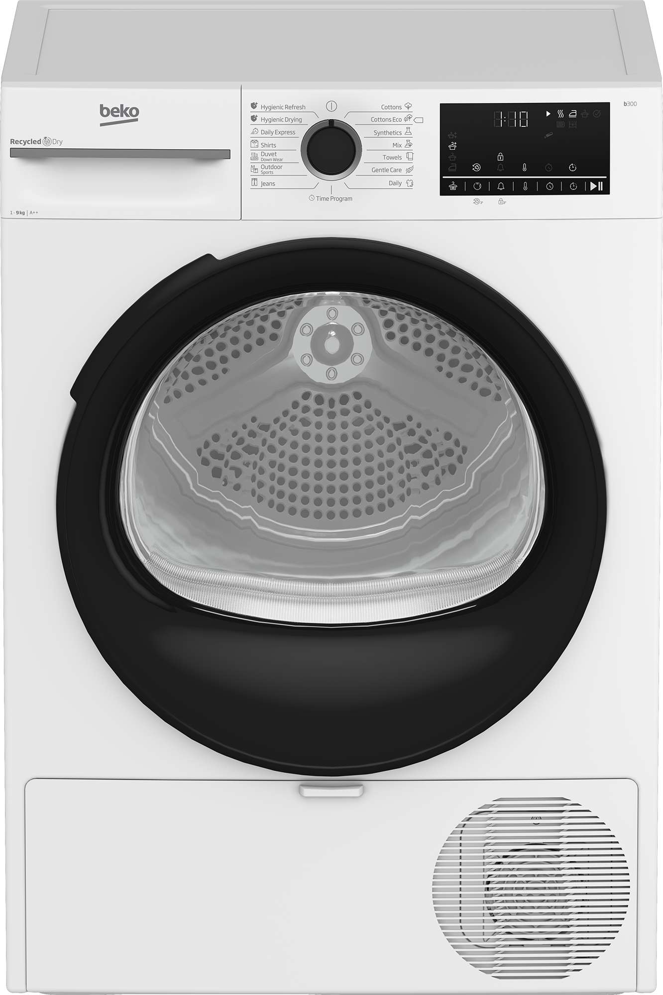 BEKO - Dryer Machine with Heat Pump - BM3T49230W - Energy efficiency class E - Front loading - 9 kg - Digital - Depth 60.7 cm - White