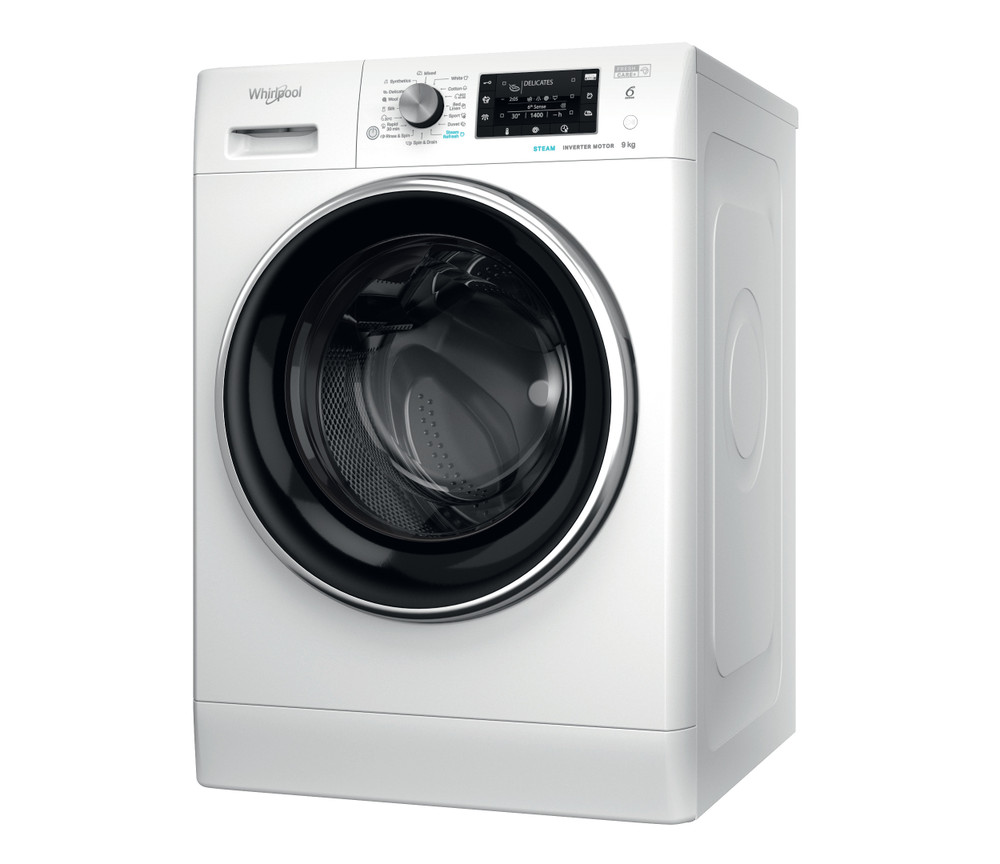 Whirlpool - Washing machine - FFD 9489 BCV EE - Energy efficiency class A - Front loading - Washing capacity 9 kg - 1400 RPM - Depth 63 cm - Width 60 cm - Display - LCD - Steam function - White