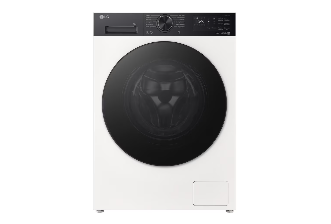 LG - Washing machine - F2X50S9THB - Energy efficiency class A - Front loading - Washing capacity 9 kg - 1200 RPM - Depth 48 cm - Width 60 cm - LED - Steam function - Direct drive - Wi-Fi - White