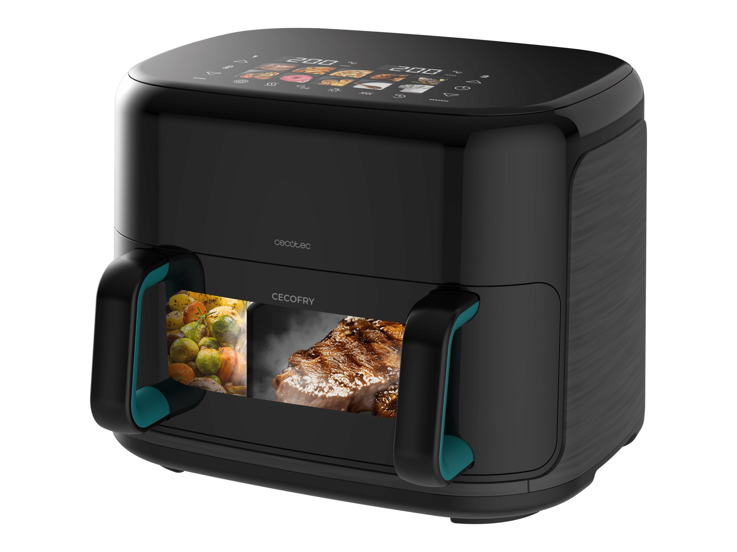 Cecotec Double hot air fryer - Cecofry&Grill Smokin'Prime 11000 - Power 2800 W - Capacity 11 L - Black