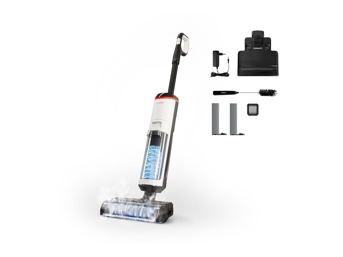 Polti Cordless Steam Cleaner - RollySteam WD30C - Power 450 W - Water tank capacity 0.6 L - White/Black
