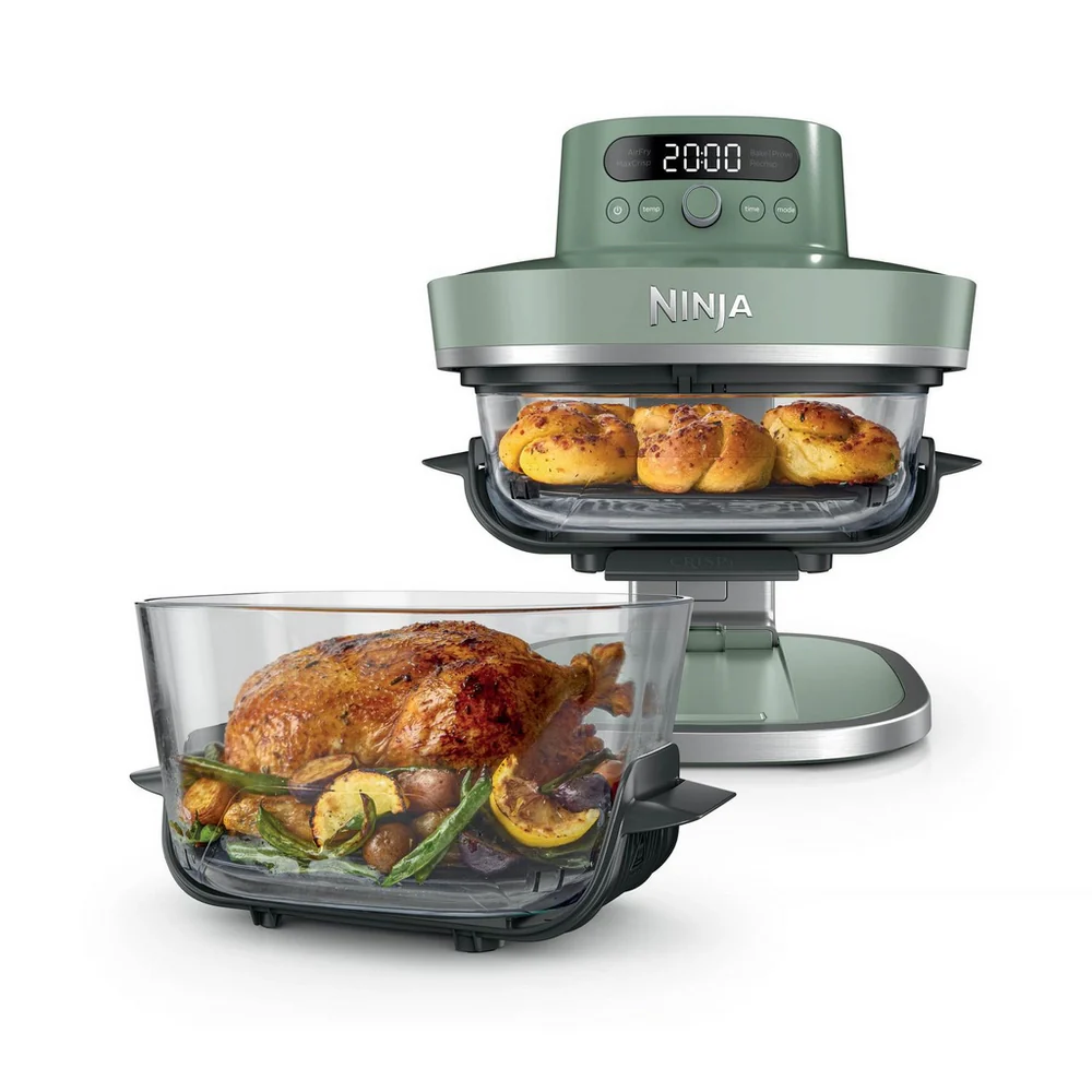 NINJA 5-in-1 XL Glass Air Fryer - AS090EUGN Crispi Pro - Power 2050 W - Capacity 5.7 L - Moss Green