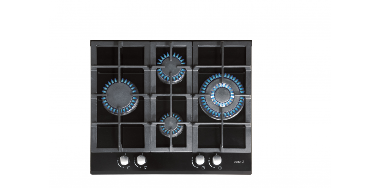 CATA - Hob - LCI 6031 B - Gas on glass - Number of burners/cooking zones 4 - Rotary knobs - Black