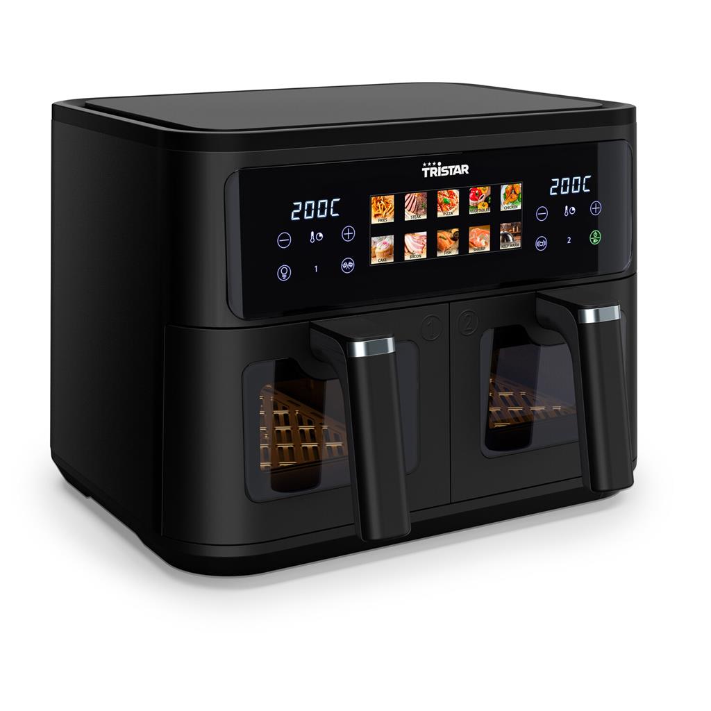 Tristar Double Basket Airfryer - FR-9075 - Power 2500 W - Capacity 9 L - Hot air technology - Black
