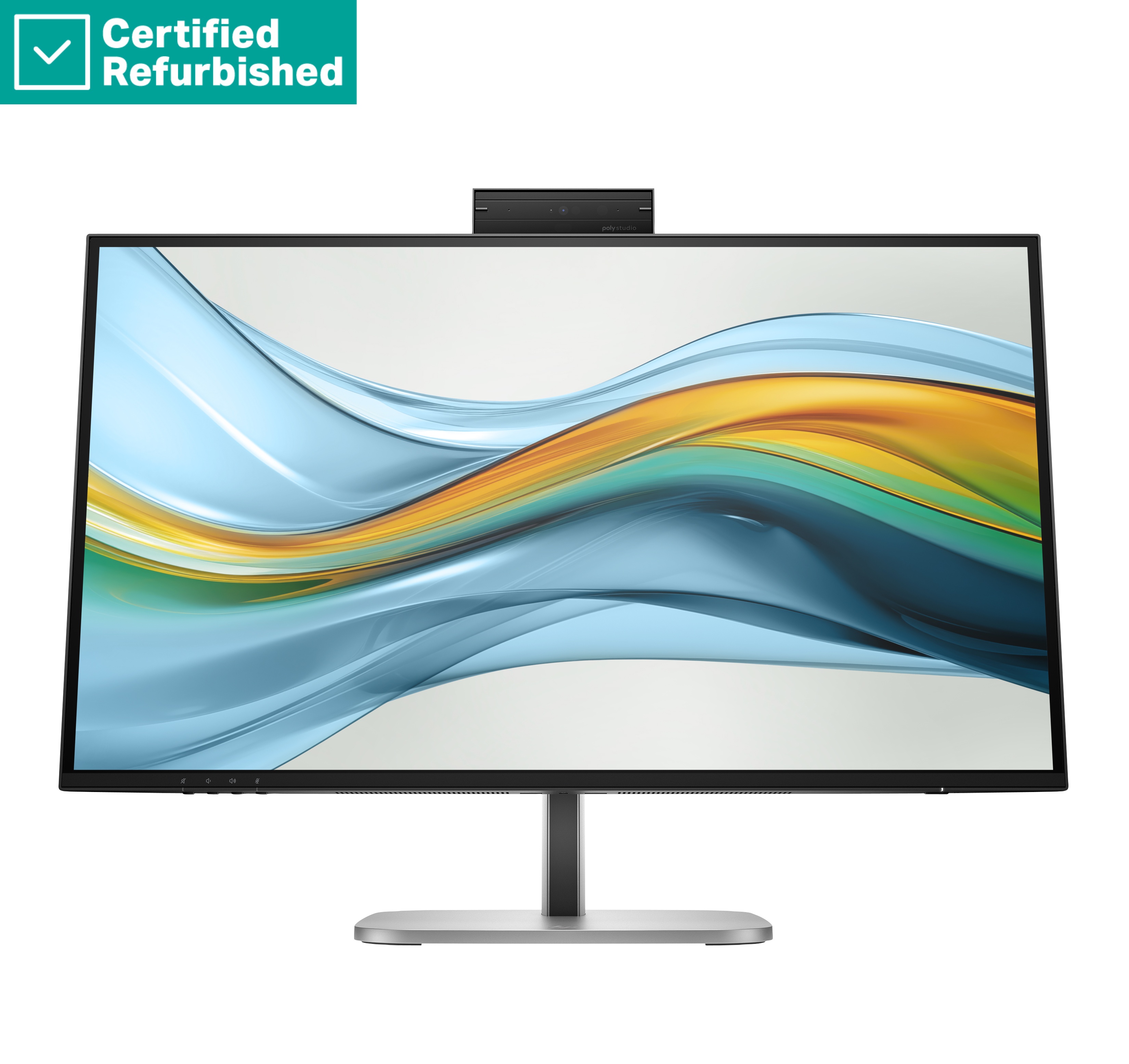 RENEW SILVER HP 527pm Series 5 Pro QHD Charging Monitor - 27" 2560x1440 QHD 350-nit 100Hz AG, IPS, USB-C(100W)/USB-C(15W)/HDMI/DP Daisy-chain, 3x USB-A, speakers, 5MP webcam, RJ-45 LAN, height adjustable/tilt/swivel/pivot, 1 years