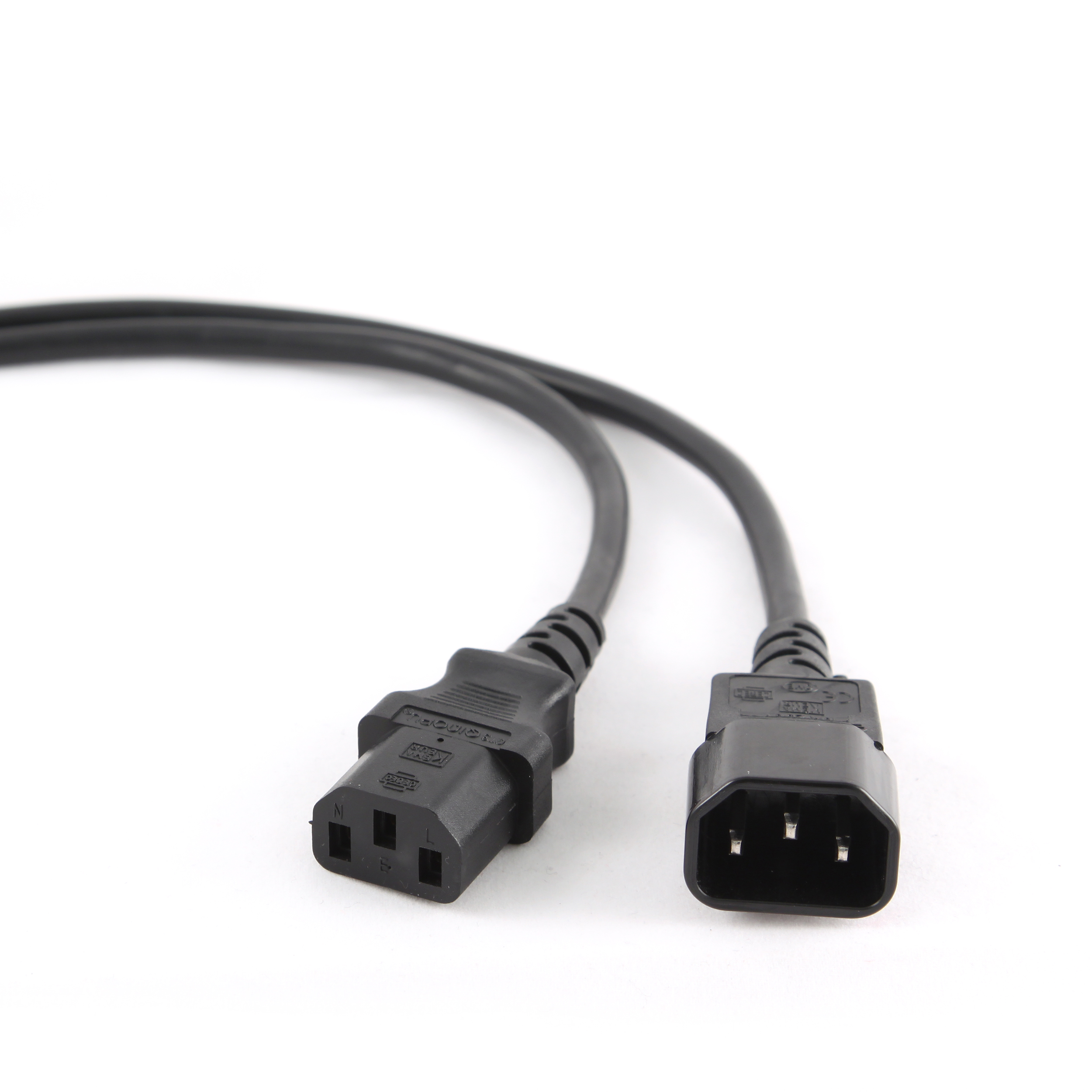 Cablexpert - PC-189-VDE power extension cable 1.8 meter - Black - C14 coupler - C14 coupler