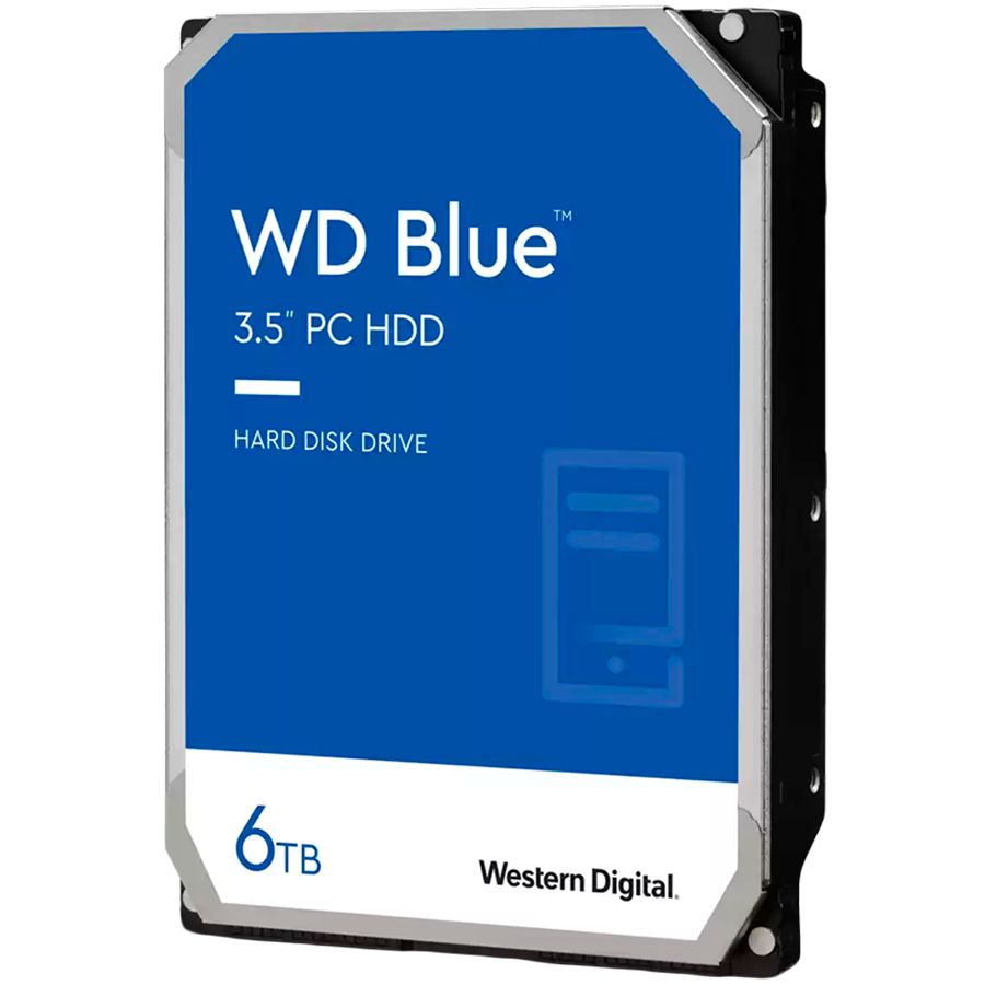 HDD Desktop WD Blue 6TB CMR, 3.5'', 256MB, 5400 RPM, SATA 6Gbps