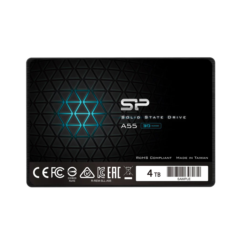 SILICON POWER 4TB A55 SATA III 6Gb/s INTERNAL SOLID STATE DRIVE - Silicon Power - Ace - A55 - 4000 GB - SSD form factor 2.5" - Solid-state drive interface SATA III - Read speed 500 MB/s - Write speed 450 MB/s