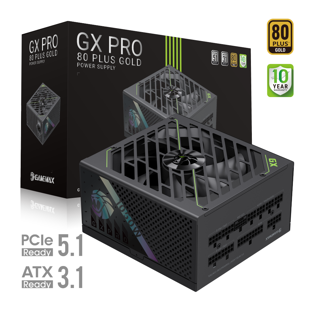 Gamemax PSU - GX PRO 1050G - 1050 W - Gold - Full Modular