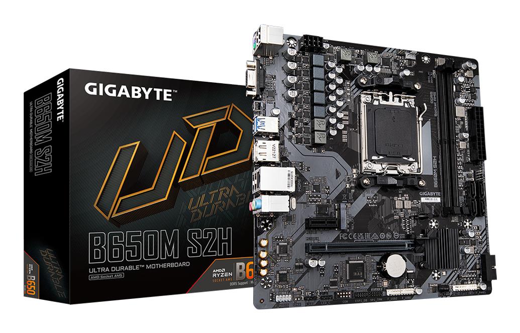 Mainboard|GIGABYTE|AMD B650|Socket AM5|micro ATX|RAM DDR5-SDRAM|2xSlots|1xNumber of M.2 (M) slots|B650M S2H (rev. 1.4)|B650MS2H1.4