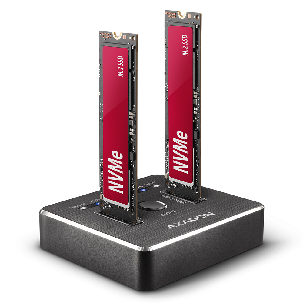 AXAGON - USB-C 3.2 Gen2 - 2x NVMe CLONE DUAL SDD Dock Station - ADSA-M2C