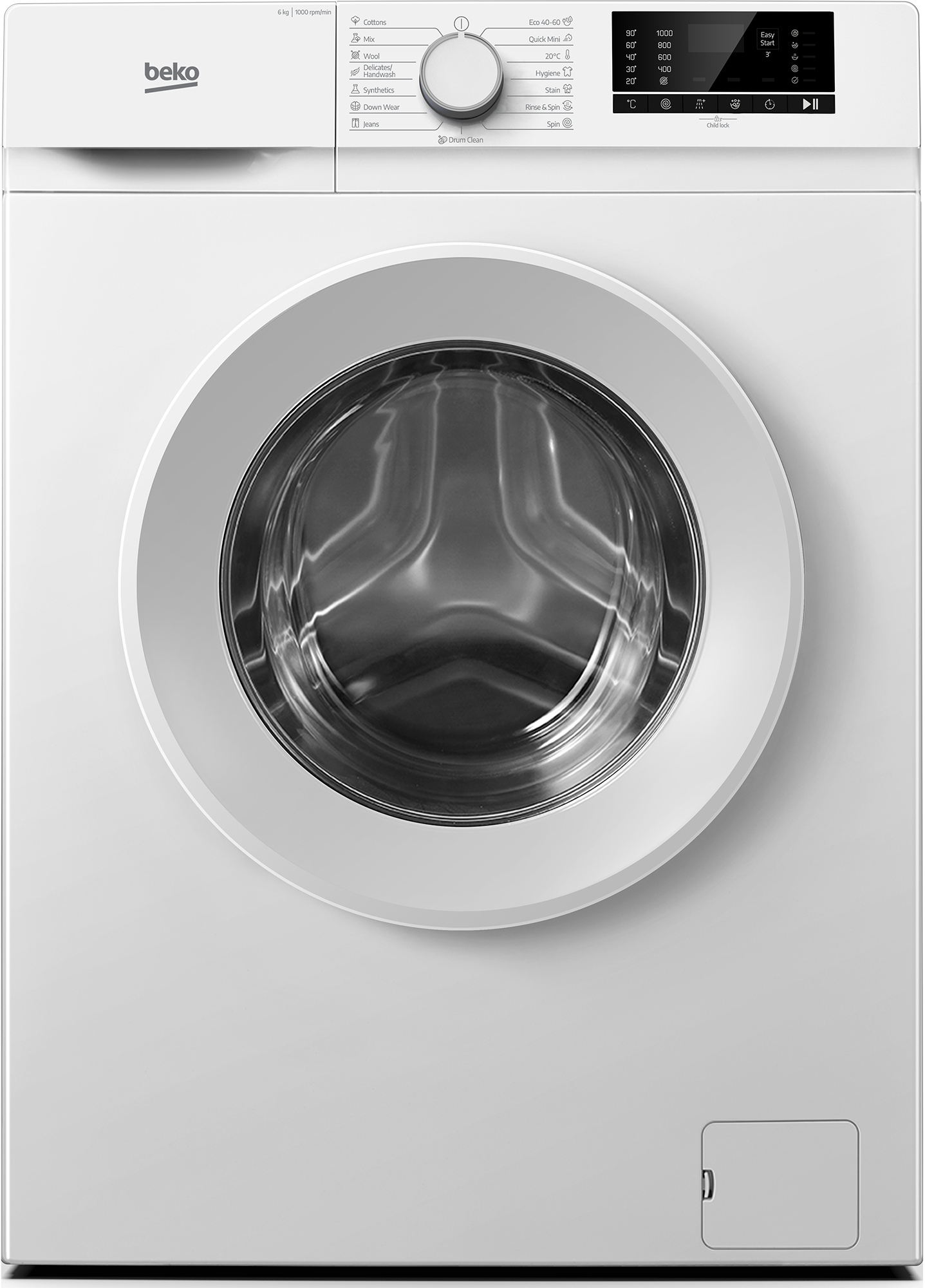 Beko B1WFK2604WEE Washing machine, Freestanding, Front loading, Washing capacity 6 kg, White - BEKO