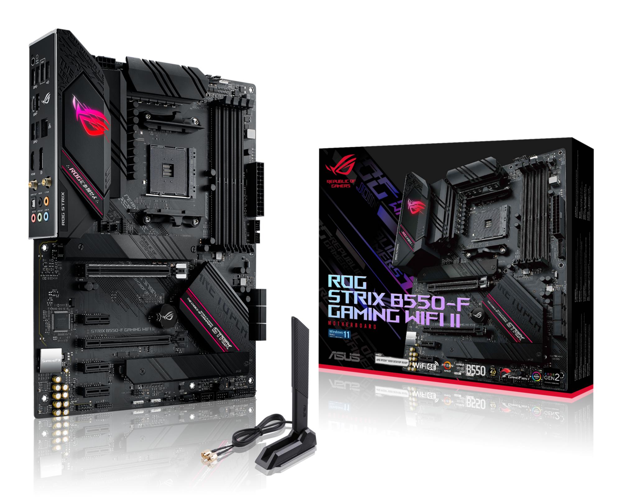 Mainboard|ASUS|AMD B550|SAM4|ATX|Memory DDR4|Memory slots 4|3xPCI-Express 3.0 1x|1xPCI-Express 3.0 4x|1xPCI-Express 4.0 16x|2xM.2|1xHDMI|1xDisplayPort|2xAudio-In|3xAudio-Out|2xUSB 2.0|5xUSB 3.2|1xUSB type C|1xOptical S/PDIF|1xRJ45|2xRF-Out|STRIXB550-FGAMW