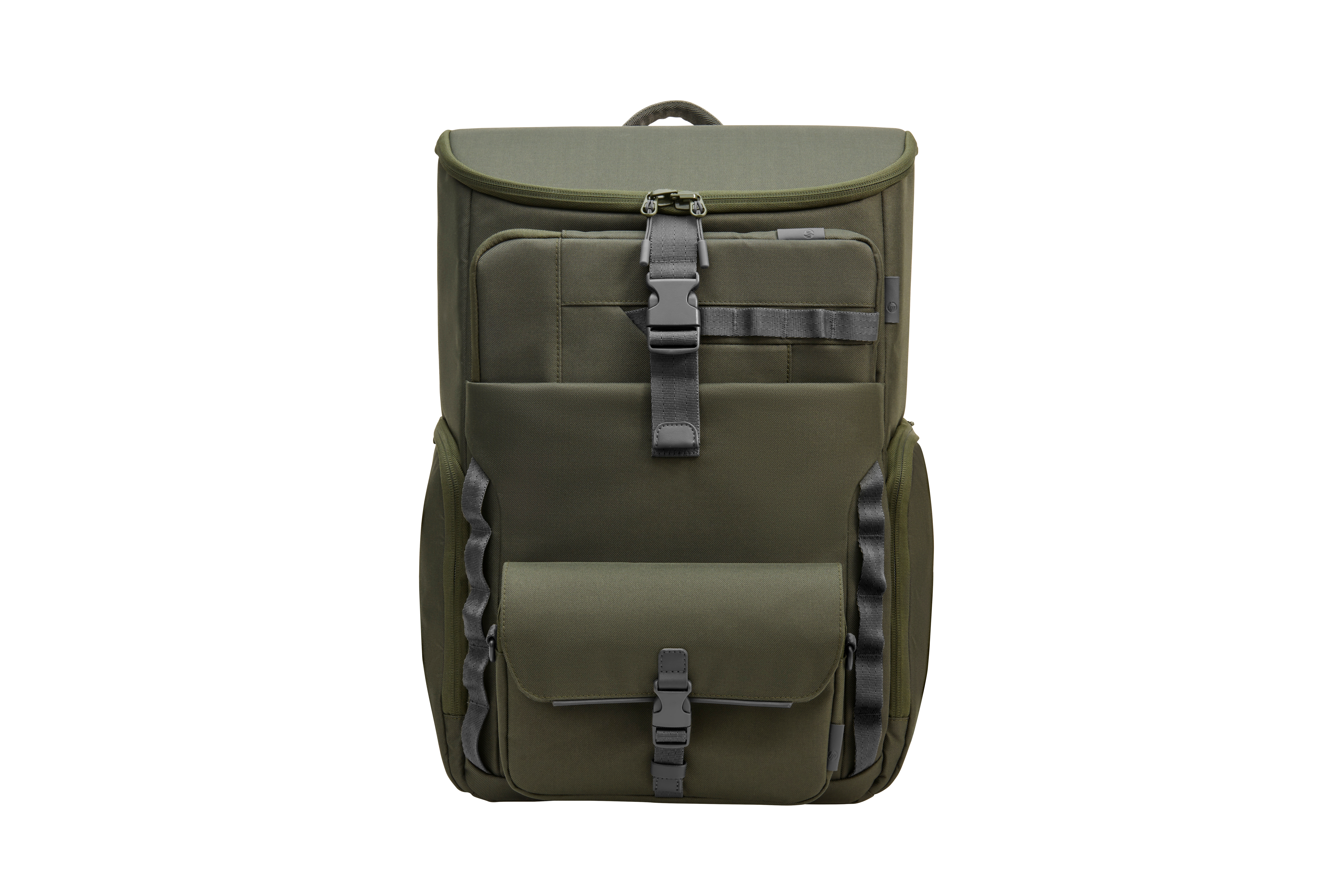 HP Modular 15.6 Backpack, 3-in-One (RFID Pouch, Backpack, Sleeve), Water Resistant with Rain Cover, Cable Pass-through, 27 Liter Capacity - Dark Olive Green